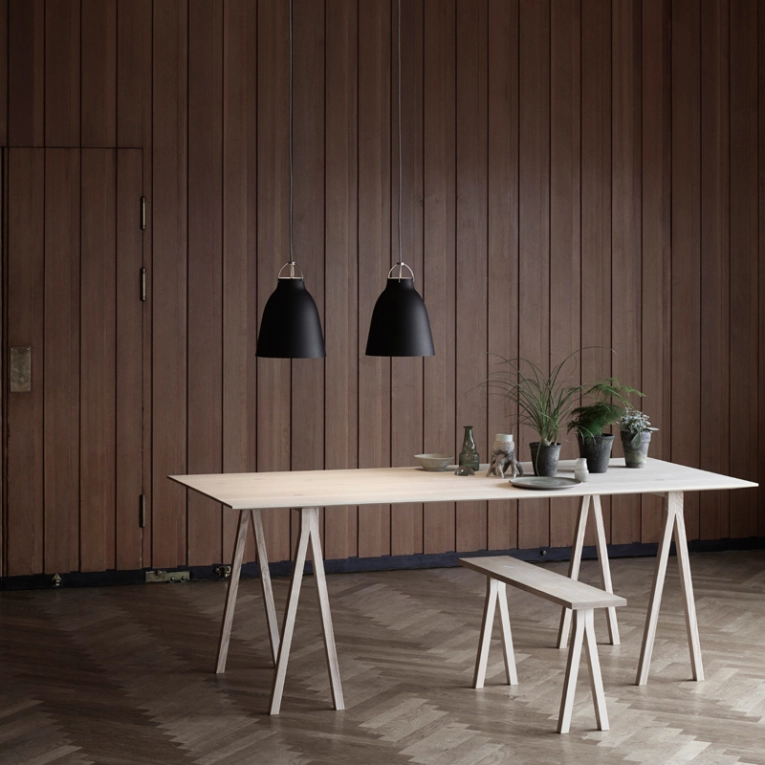 Suspension CARAVAGGIO P2 Noir mat/ câble gris FRITZ HANSEN