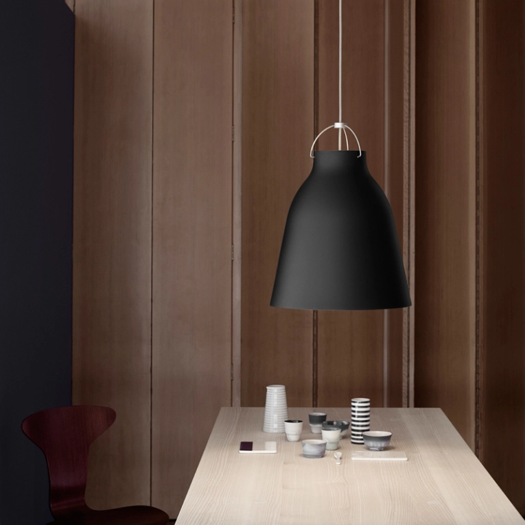 Suspension CARAVAGGIO P3 Noir mat/ câble gris FRITZ HANSEN