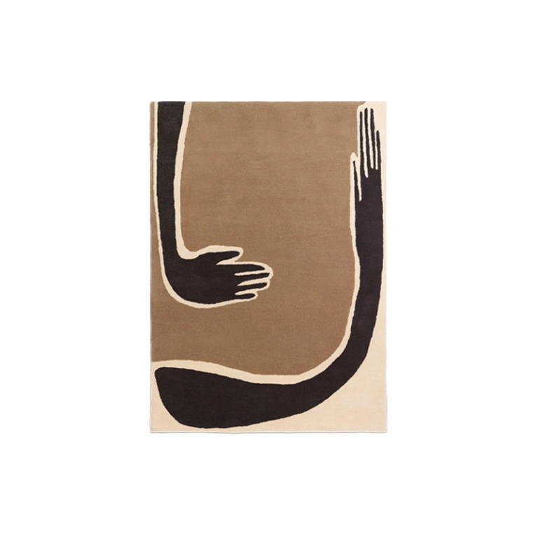 Tapis POSE 140x200 Blanc cassé / Café FERM LIVING