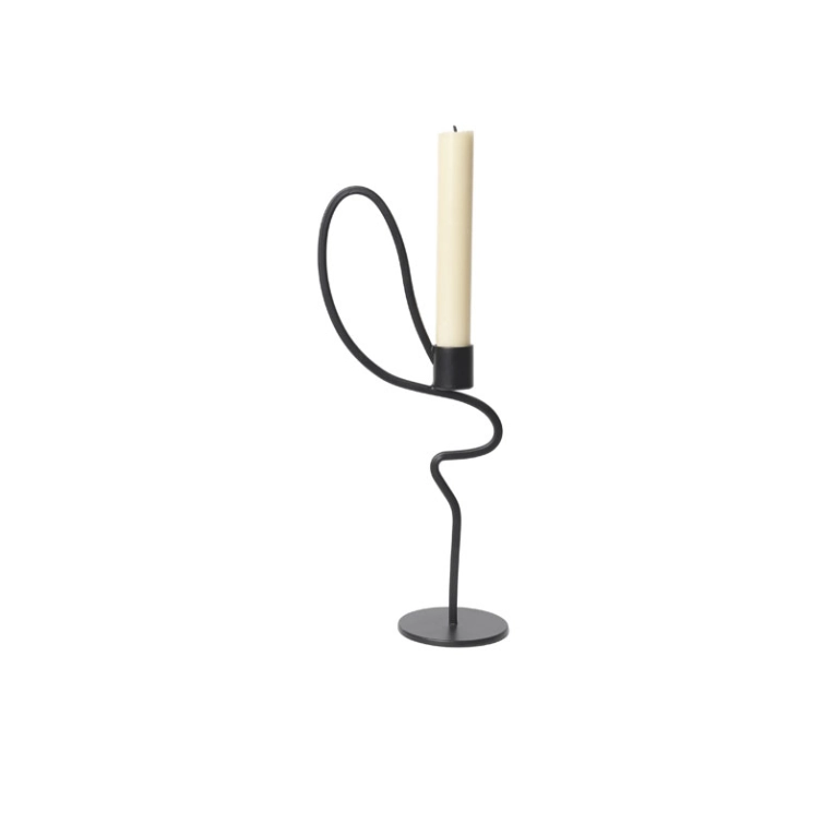 Photophore, bougeoir et bougie Chandelier VALSE H 28 Noir FERM LIVING