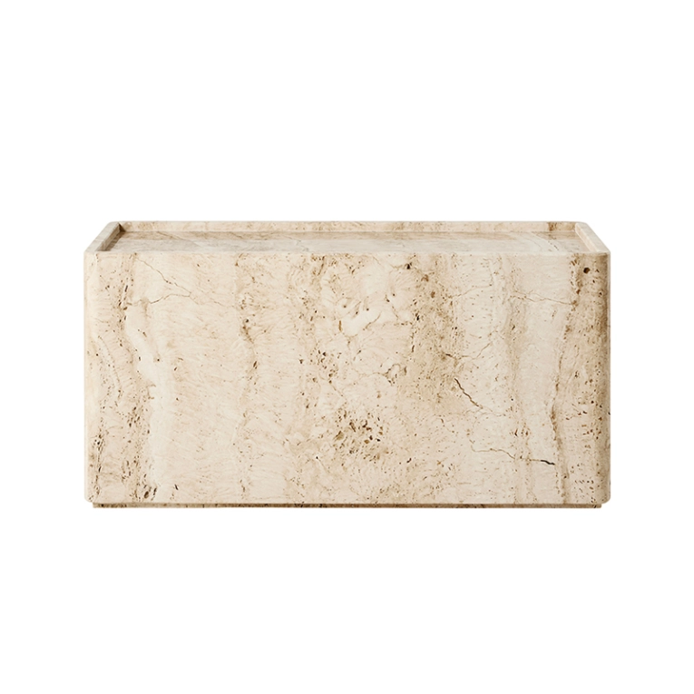 Table d'appoint guéridon PIETRA 30x80 Travertin blanc neutre GUBI