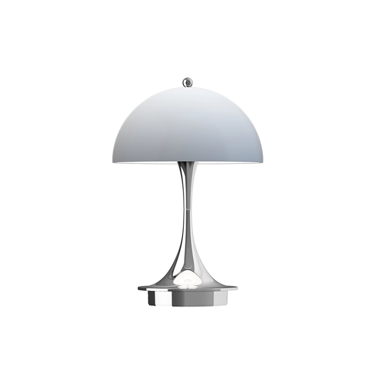 Lampe sans fil PANTHELLA 160 PORTABLE V3 Gris bleu opal/ chrome LOUIS POULSEN