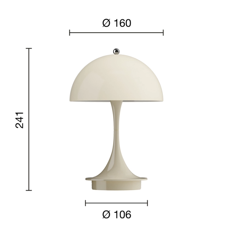 Lampe sans fil PANTHELLA 160 PORTABLE V3 Beige opal LOUIS POULSEN