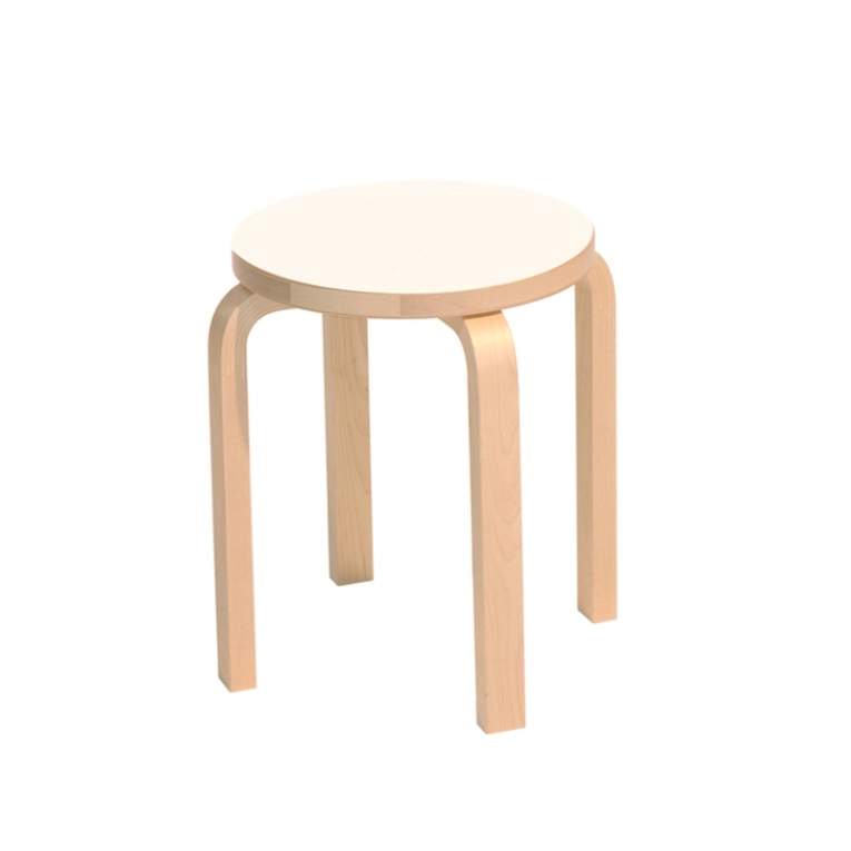 Tabouret E60 4 pieds Laminé blanc ARTEK
