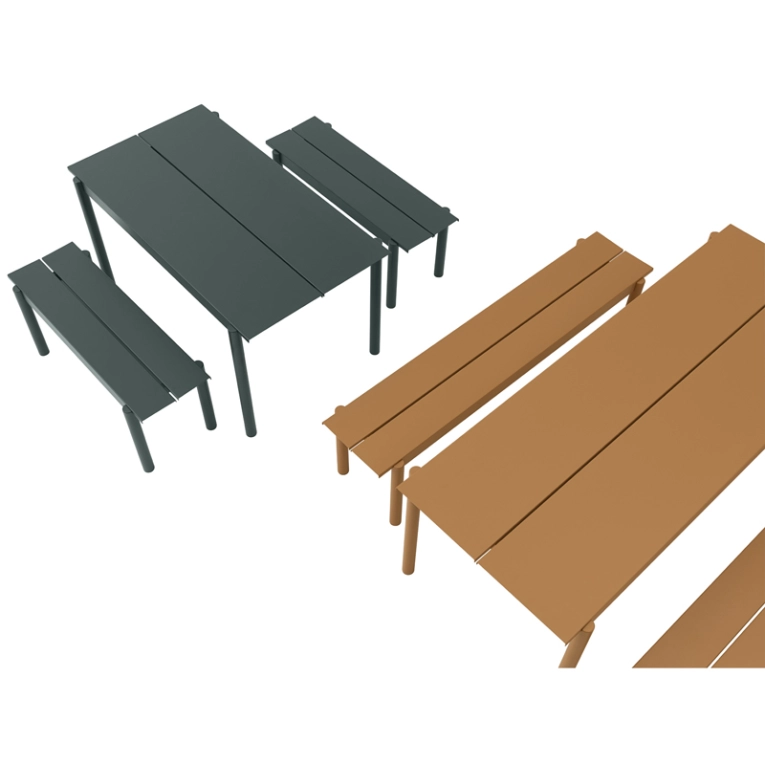 Table extérieur LINEAR STEEL Orange brulé MUUTO