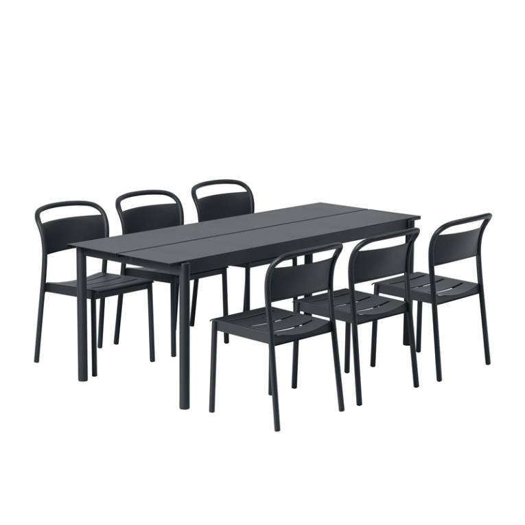 Chaise extérieur LINEAR STEEL Vert foncé MUUTO