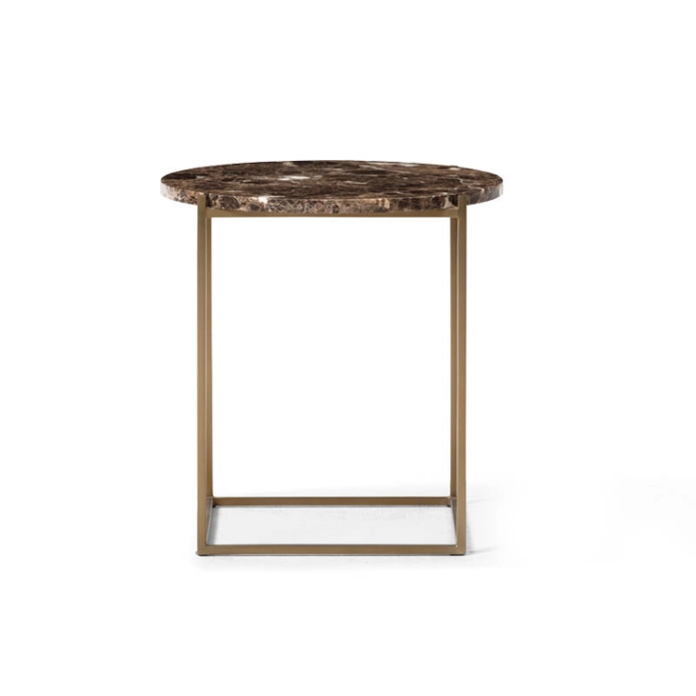 Table d'appoint guéridon CIRCLE Marbre marron/ laiton WENDELBO