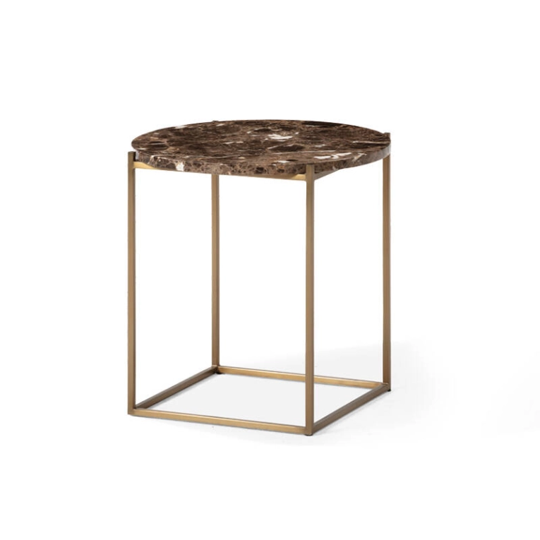 Table d'appoint guéridon CIRCLE Marbre marron/ laiton WENDELBO