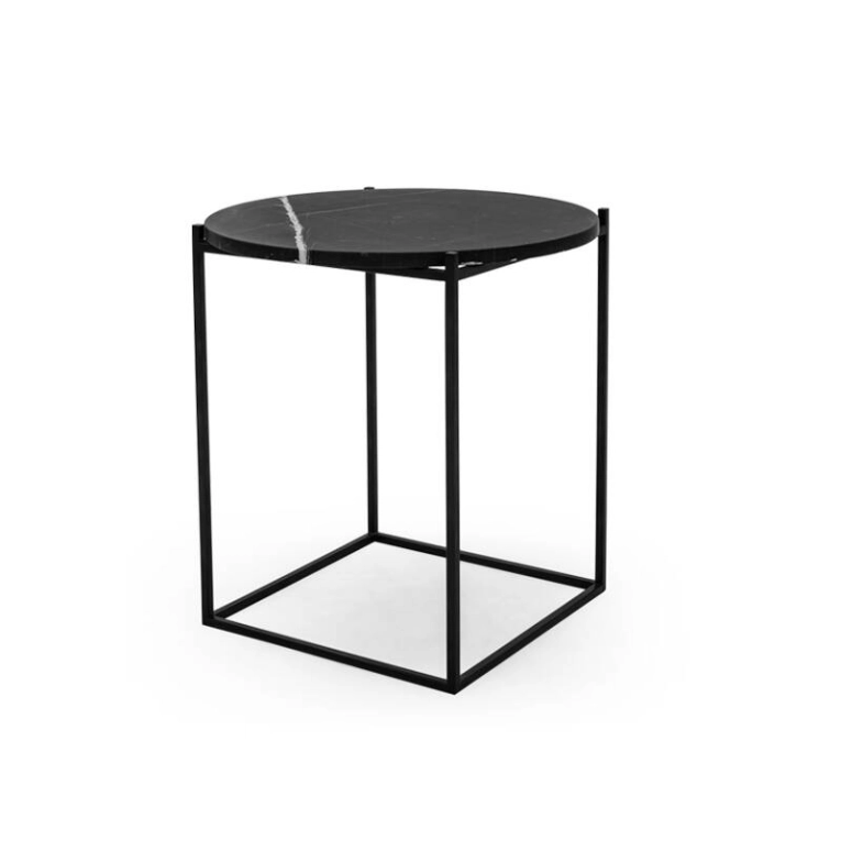 Table d'appoint guéridon CIRCLE Marbre noir/ noir WENDELBO