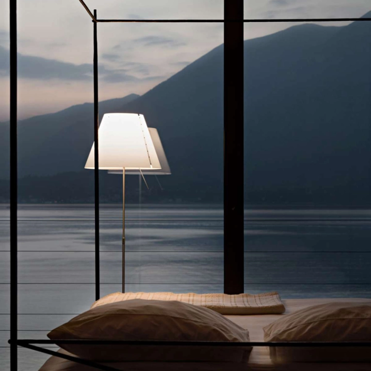 Lampadaire COSTANZA Blanc/ aluminium LUCEPLAN