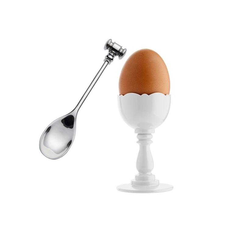 Accessoire de cuisine Coquetier avec cuillère ouvre-oeuf DRESSED Rouge ALESSI