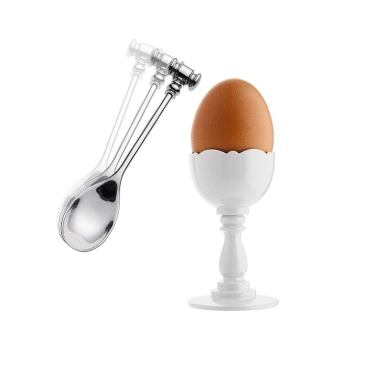 Accessoire de cuisine Coquetier avec cuillère ouvre-oeuf DRESSED Rouge ALESSI
