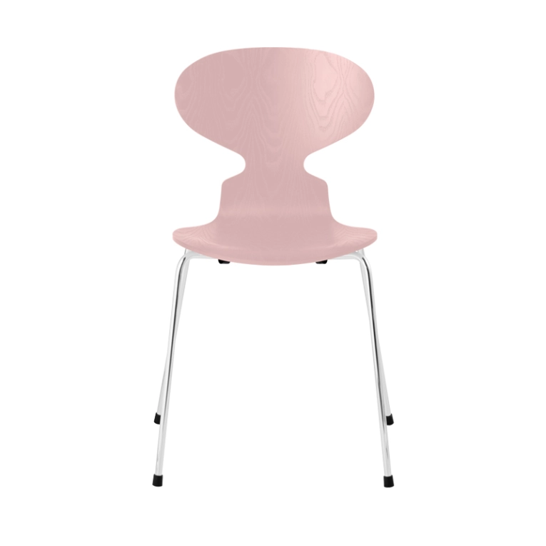 Chaise FOURMI 4 PIEDS Frêne teinté Rose pâle FRITZ HANSEN