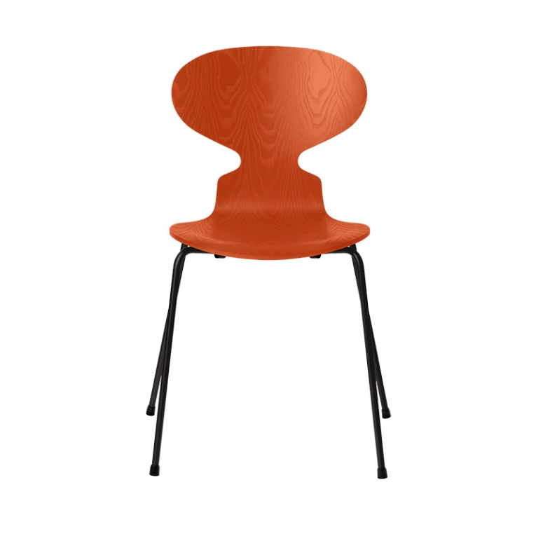 Chaise FOURMI 4 PIEDS Frêne teinté Orange paradise FRITZ HANSEN