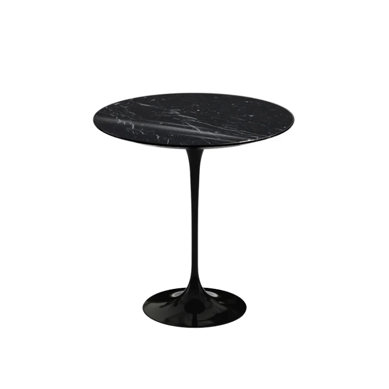 Table d'appoint guéridon SAARINEN Marbre Marquina brillant KNOLL