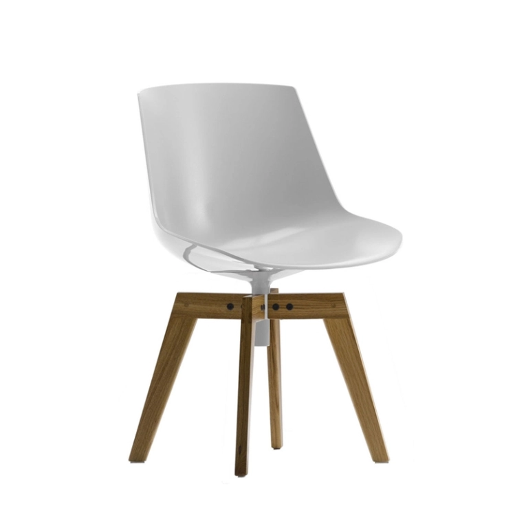 Chaise FLOW pied bois Blanc MDF