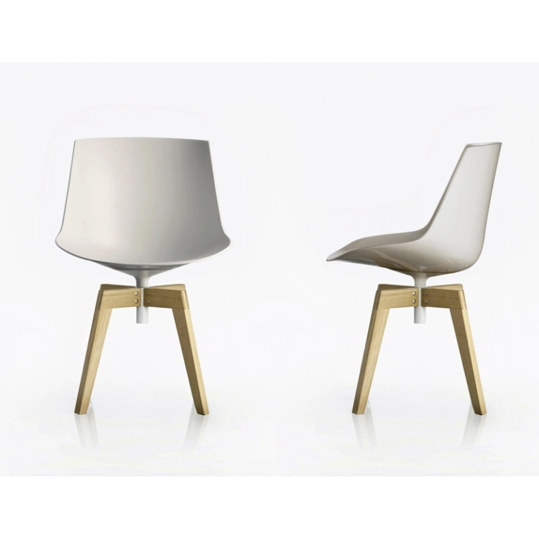 Chaise FLOW pied bois Blanc MDF