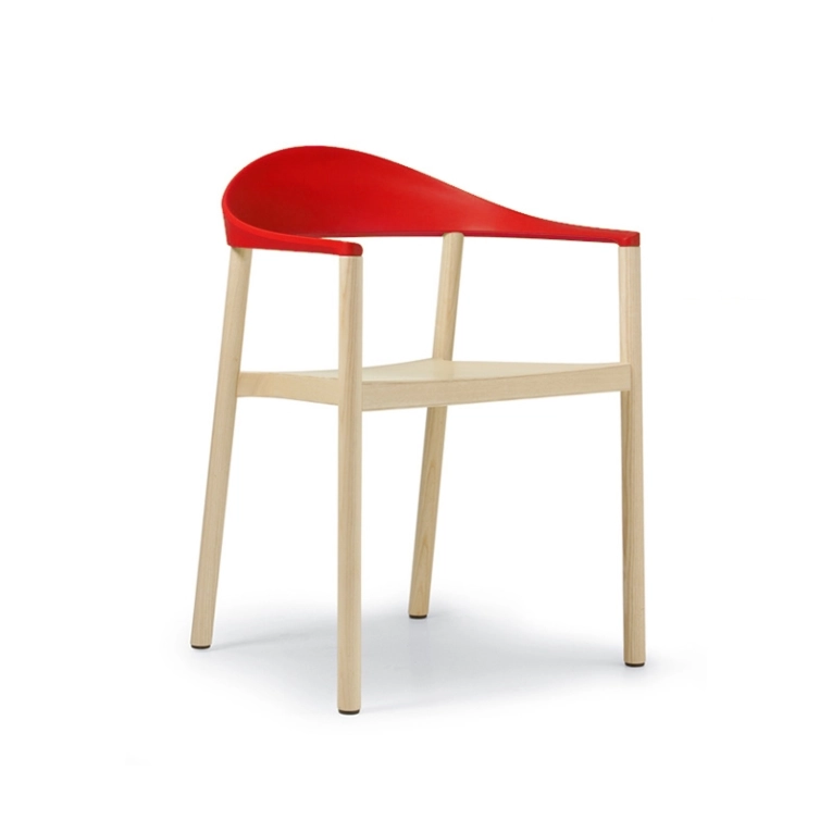 Chaise MONZA Dossier rouge traffic PLANK
