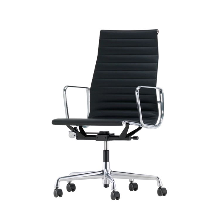 Fauteuil de bureau ALUMINIUM GROUP DOSSIER HAUT EA119 Noir VITRA