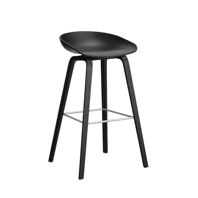 Tabouret haut ABOUT A STOOL AAS 32 H75 Noir HAY