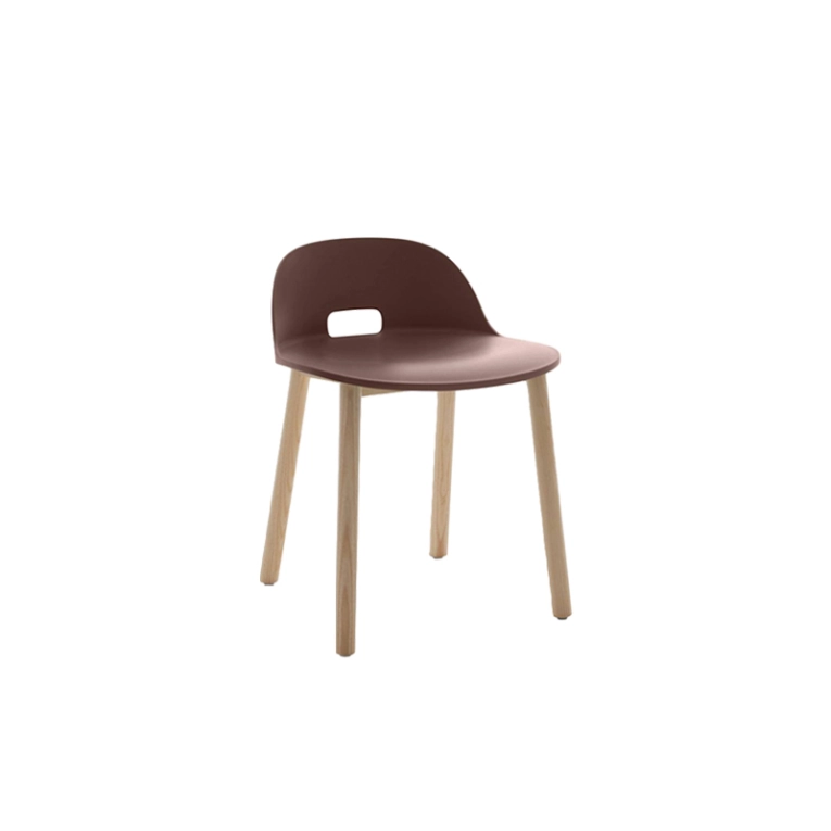Chaise ALFI dossier bas Marron EMECO