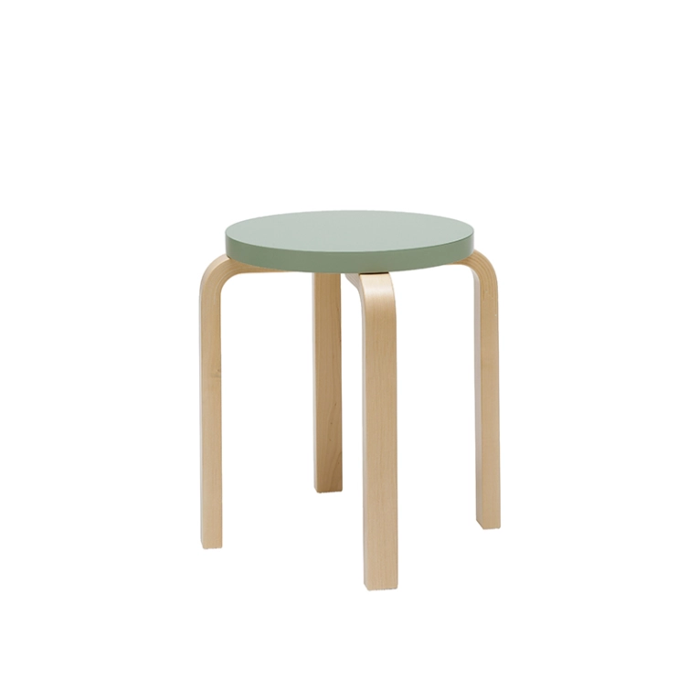 Tabouret E60 assise laquée Vert ARTEK