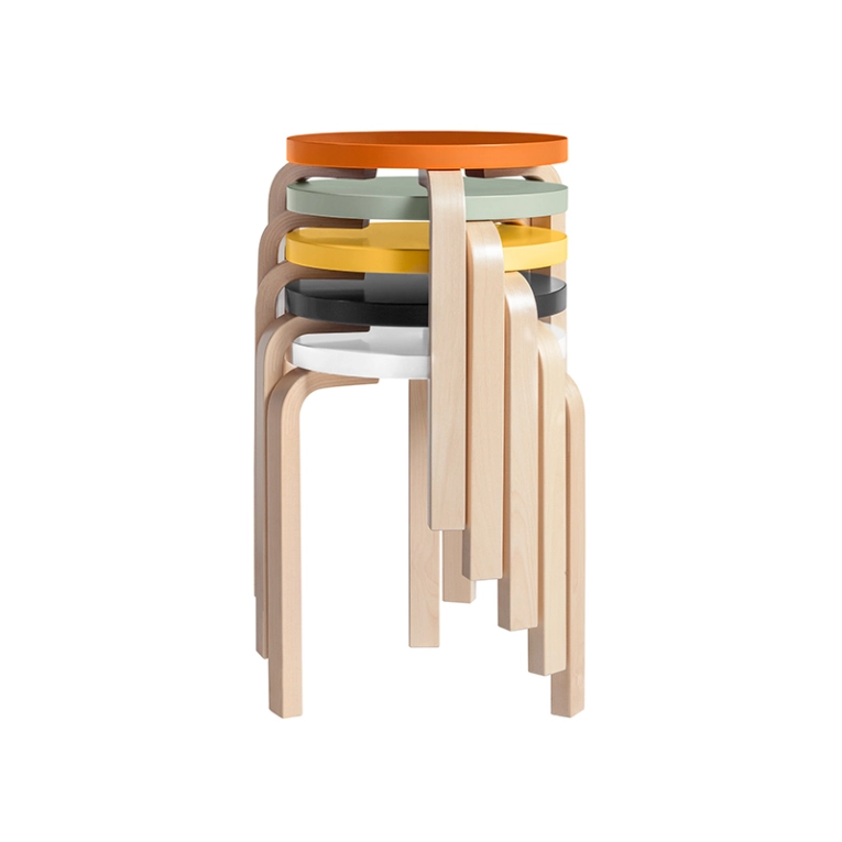 Tabouret E60 assise laquée Gris ARTEK