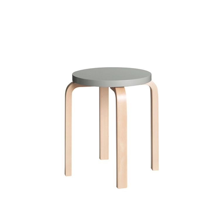 Tabouret E60 assise laquée Gris ARTEK