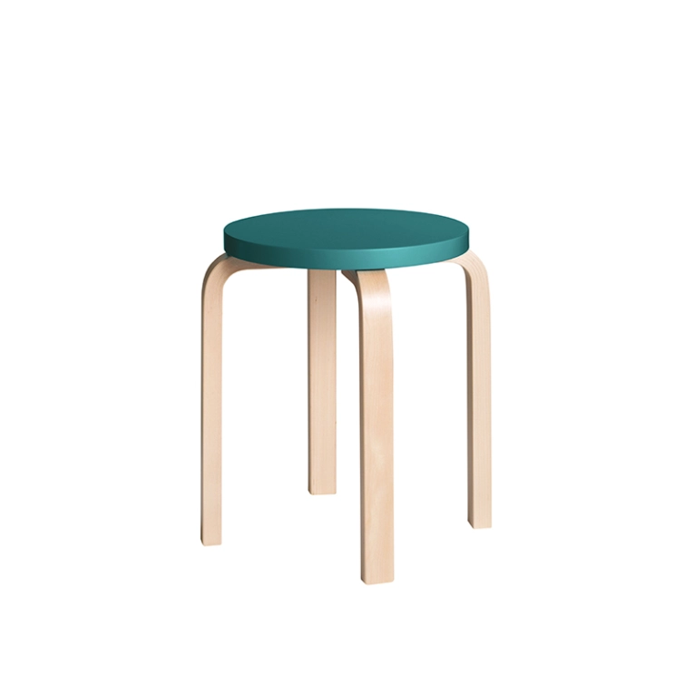 Tabouret E60 assise laquée Pétrole ARTEK