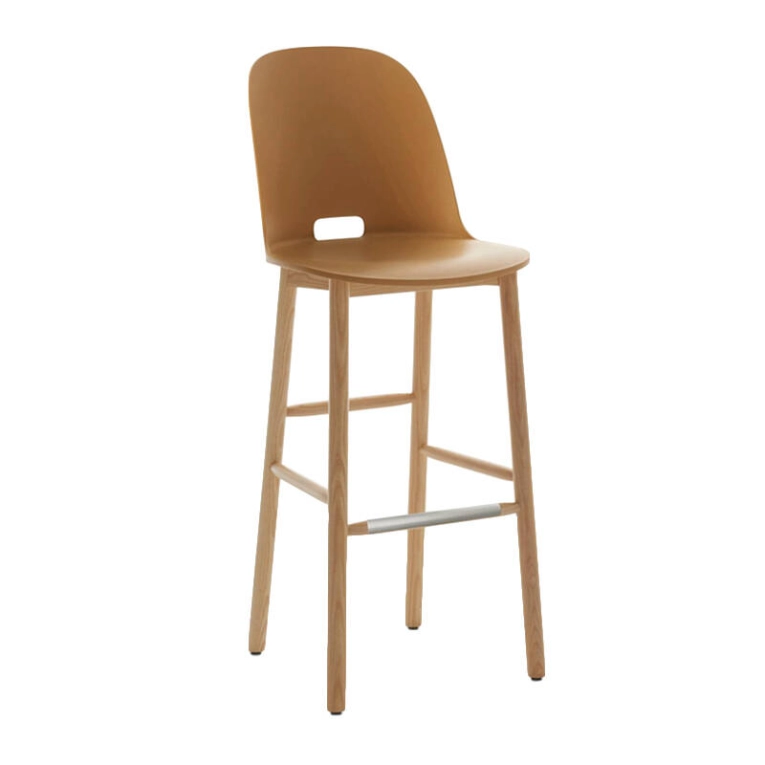 Tabouret haut ALFI STOOL dossier haut Sable EMECO