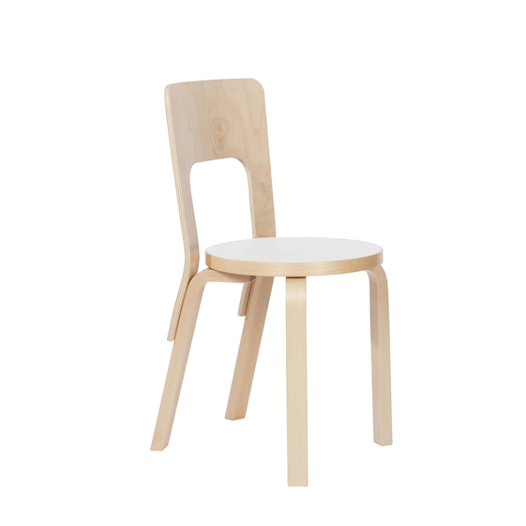 Chaise 66 Bouleau / Blanc ARTEK