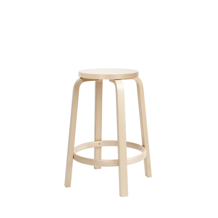 Tabouret haut 64 Bouleau / Blanc ARTEK