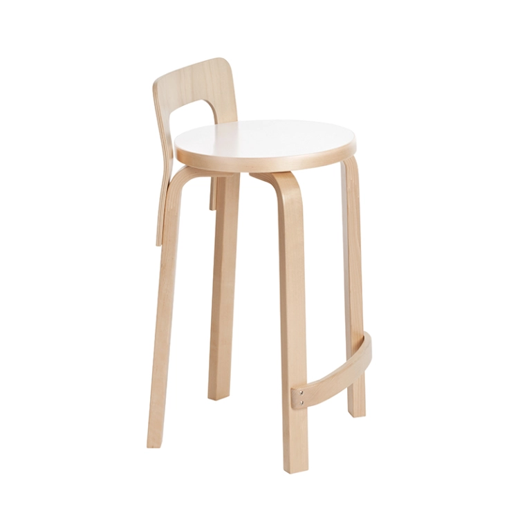 Tabouret haut K65 Bouleau / Blanc ARTEK