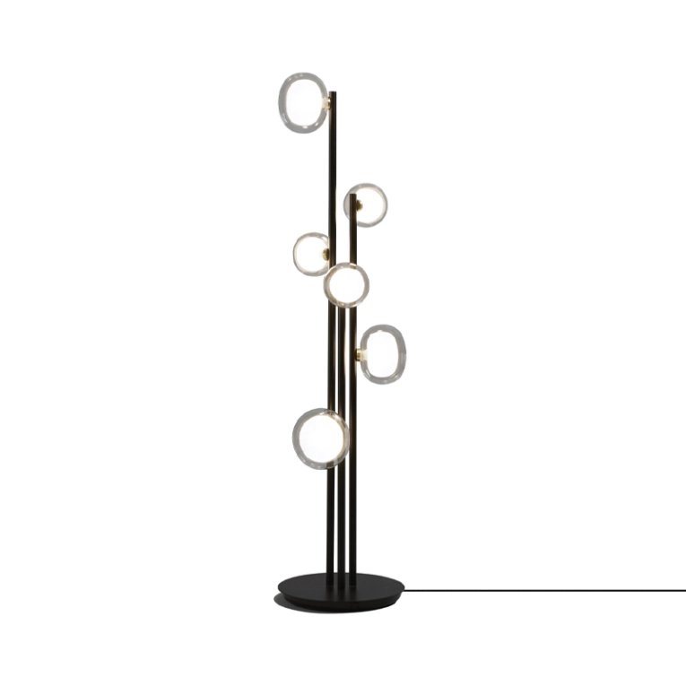 Lampadaire NABILA 552.66 Laiton brossé / verre transparent TOOY