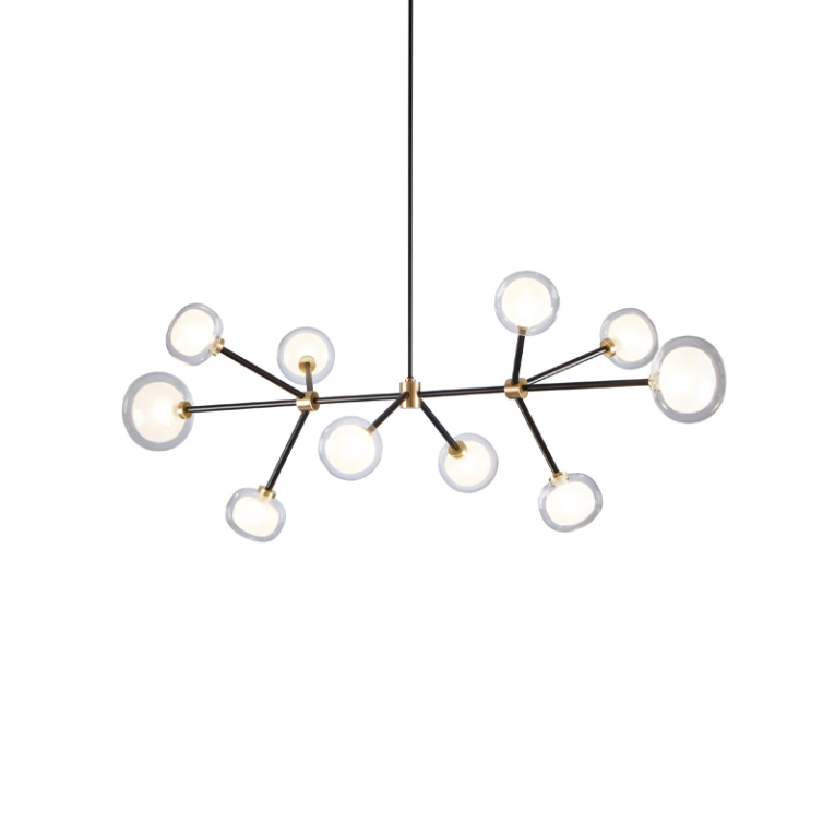 Suspension NABILA 552.10 Laiton brossé / verre transparent TOOY