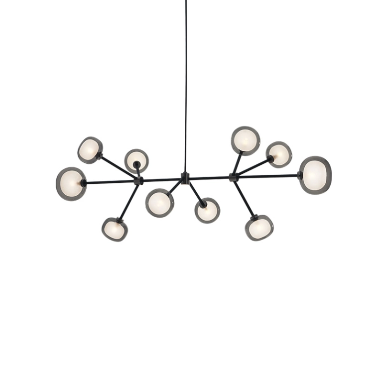 Suspension NABILA 552.10 Chrome noir / verre fumé TOOY