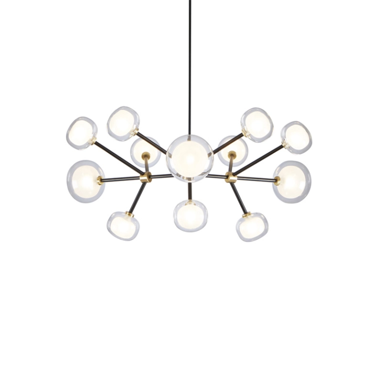 Suspension NABILA 552.12 Laiton brossé / verre transparent TOOY