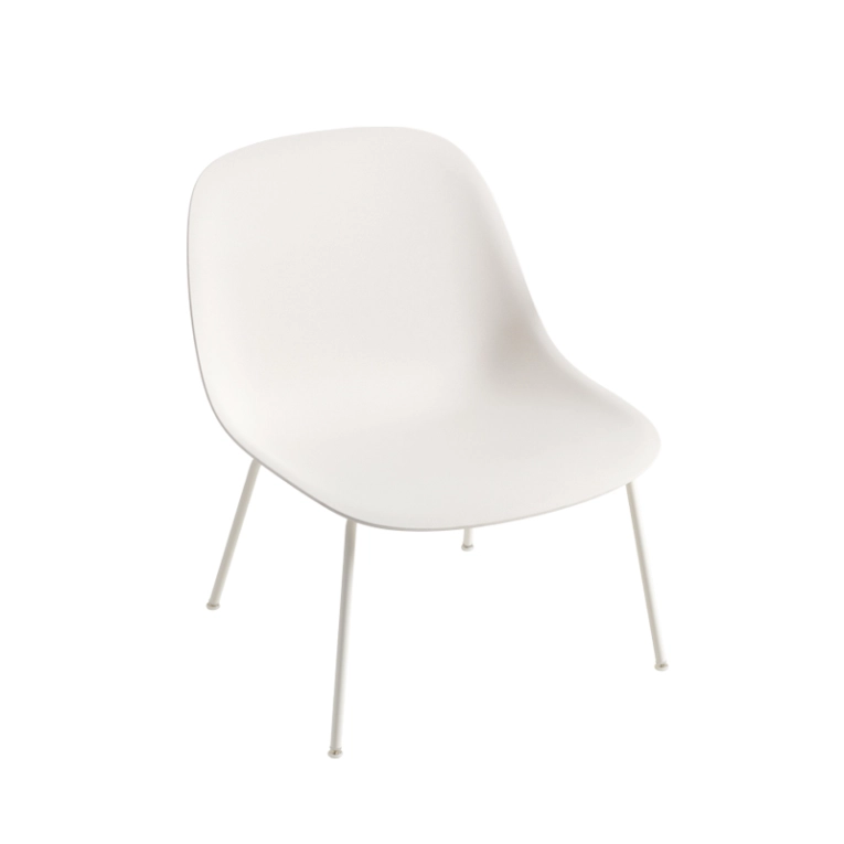 Fauteuil FIBER LOUNGE pieds acier Blanc MUUTO