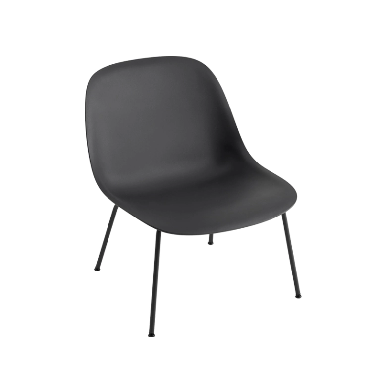 Fauteuil FIBER LOUNGE pieds acier Noir MUUTO