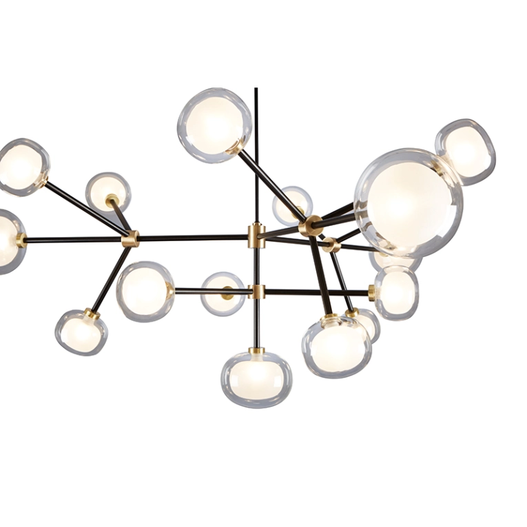 Suspension NABILA 552.19 Chrome noir / verre fumé TOOY