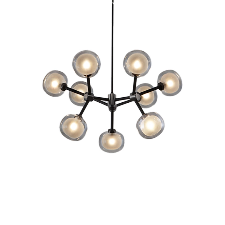 Suspension NABILA 552.19 Chrome noir / verre fumé TOOY