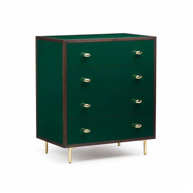 Meuble de rangement Commode CLASSON Noyer huilé noir / HDF vert forêt DE LA ESPADA