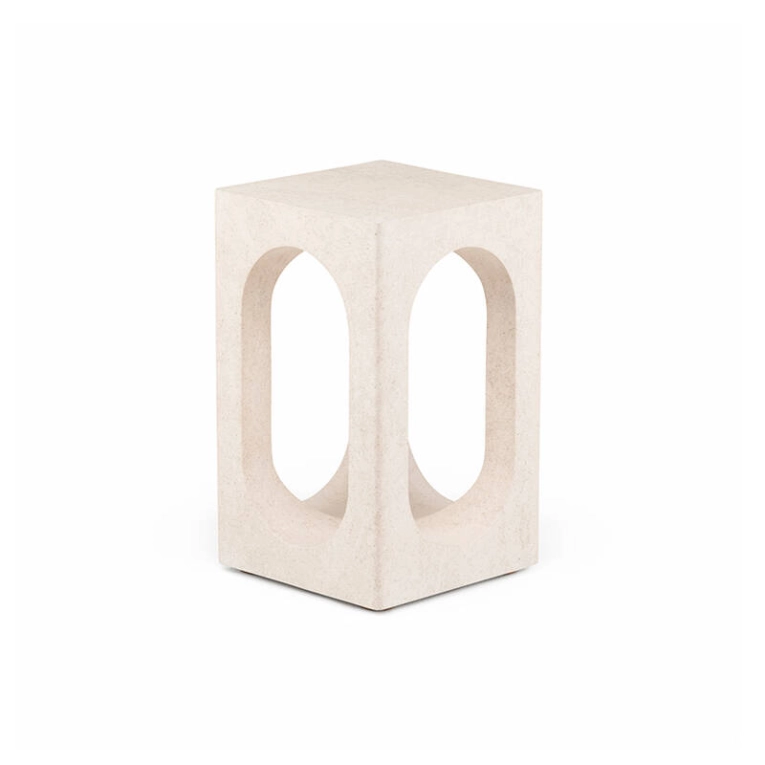 Table d'appoint guéridon CARLO Pierre Ataija crème DE LA ESPADA