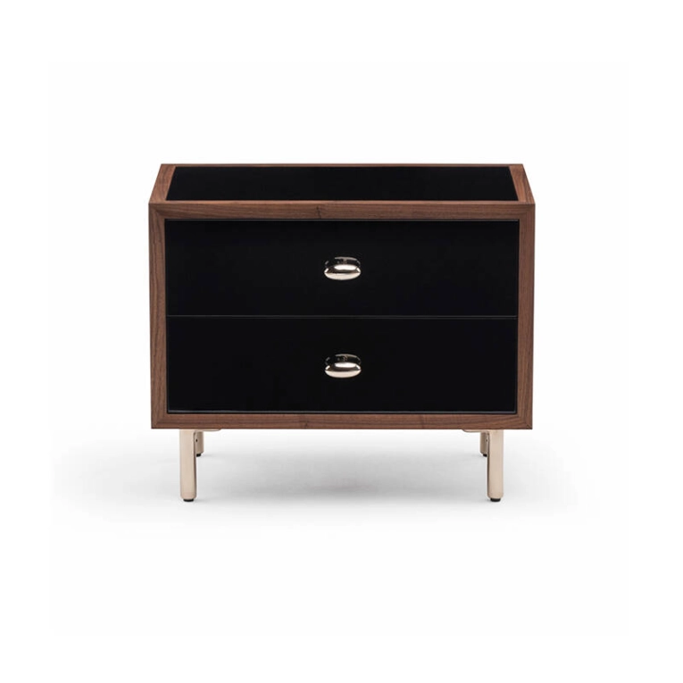 Table de chevet CLASSON Noyer danois huilé / noir DE LA ESPADA