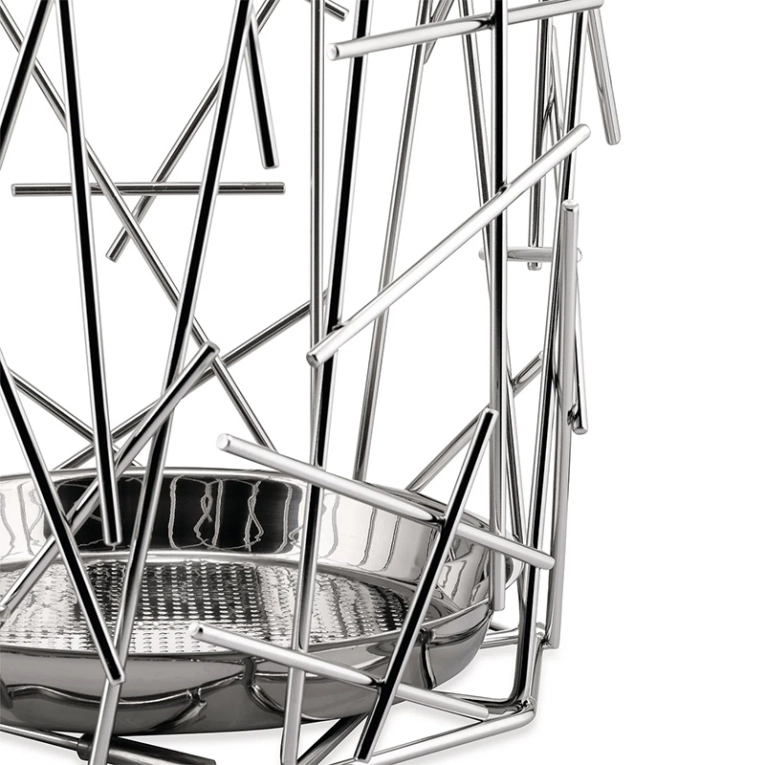 Petit rangement Porte-parapluie BLOW UP Chrome ALESSI