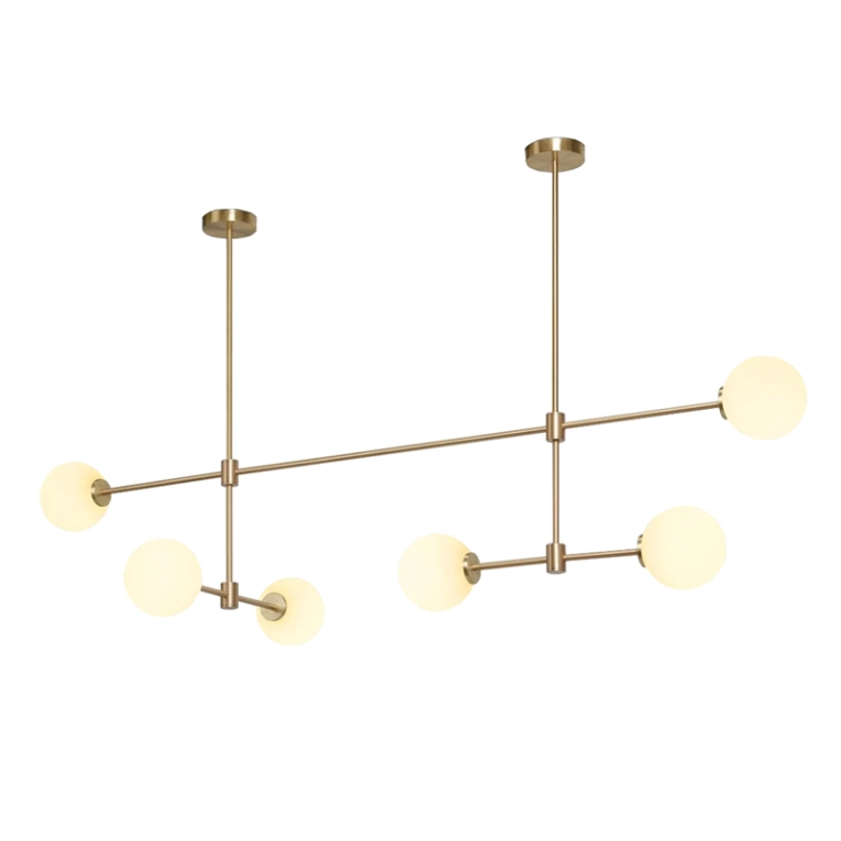 Suspension TREVI MULTI 6 Laiton satiné CTO LIGHTING