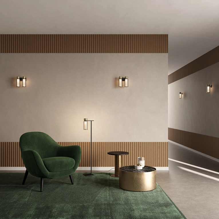 Applique OSMAN 560.42 Laiton brossé / verre transparent TOOY