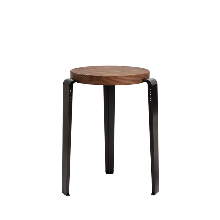 Tabouret LOU Chêne Teinté Noir graphite TIPTOE