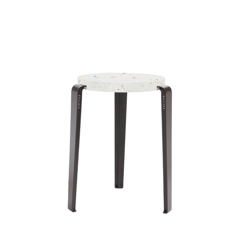 Tabouret LOU Plastique Recyclé Venezia Noir graphite TIPTOE