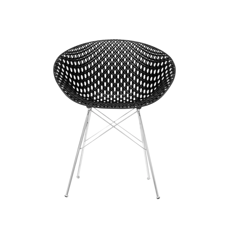 Chaise SMATRIK Noir/  chrome KARTELL